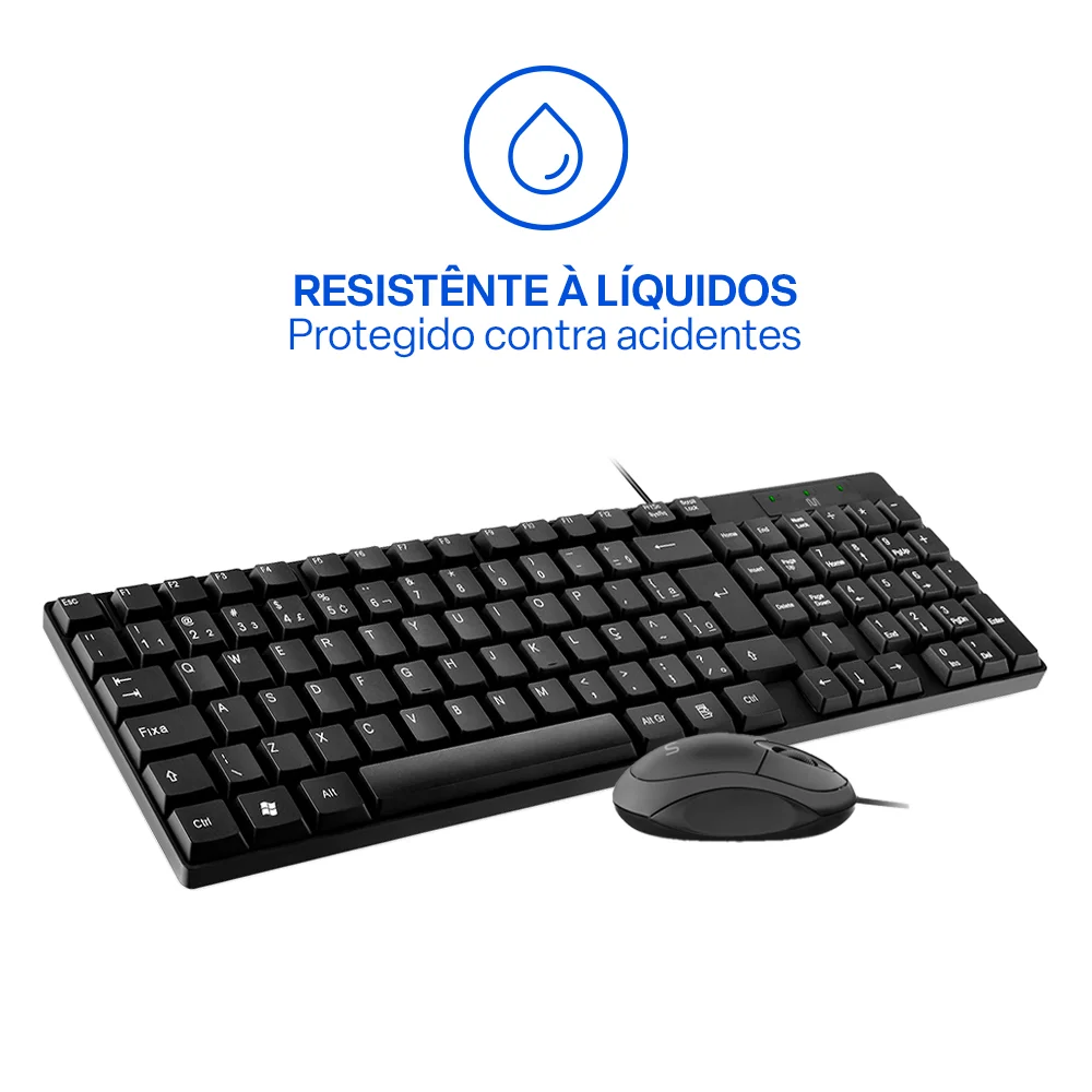 Imagem 5 de 5 do produto Kit Teclado e Mouse Com Fio CF50 Cabo De 120cm 1200dpi Multi (Multilaser) - TC309
