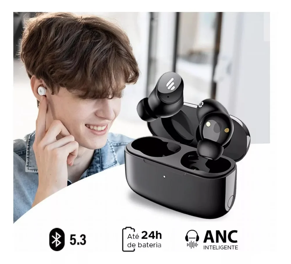Fone De Ouvido Sem Fio Edifier Tws1 Pro 2, Cancelamento Ruído Inteligente, Touch Control, Bluetooth 5.3