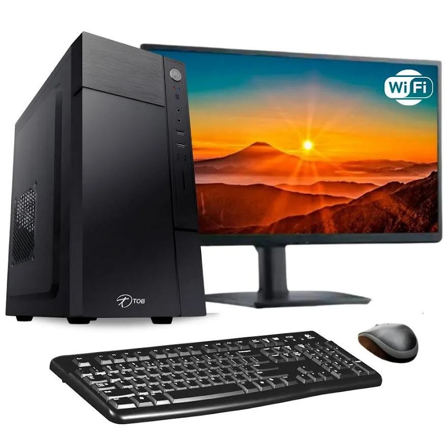 Computador Completo Tob Intel Core I3, 4GB, SSD 120GB, Windows 10 Pro Trial, Com Wi-Fi + Teclado E Mouse + Monitor 21.5 LCD - Desktop