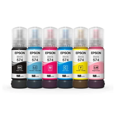 Kit Original Epson 574 - Preto, Ciano, Magenta, Amarelo, Ciano claro, Magenta claro