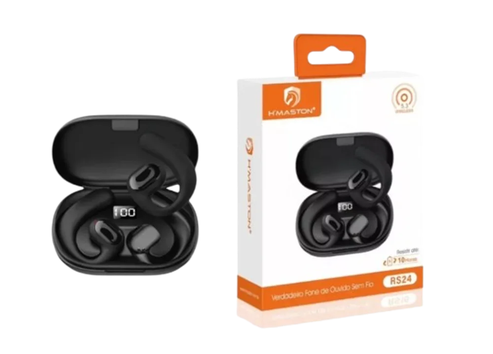 Imagem 3 de 4 do produto Fone De Ouvido Condução Óssea, Bluetooth 5.3, Preto, Rs-24