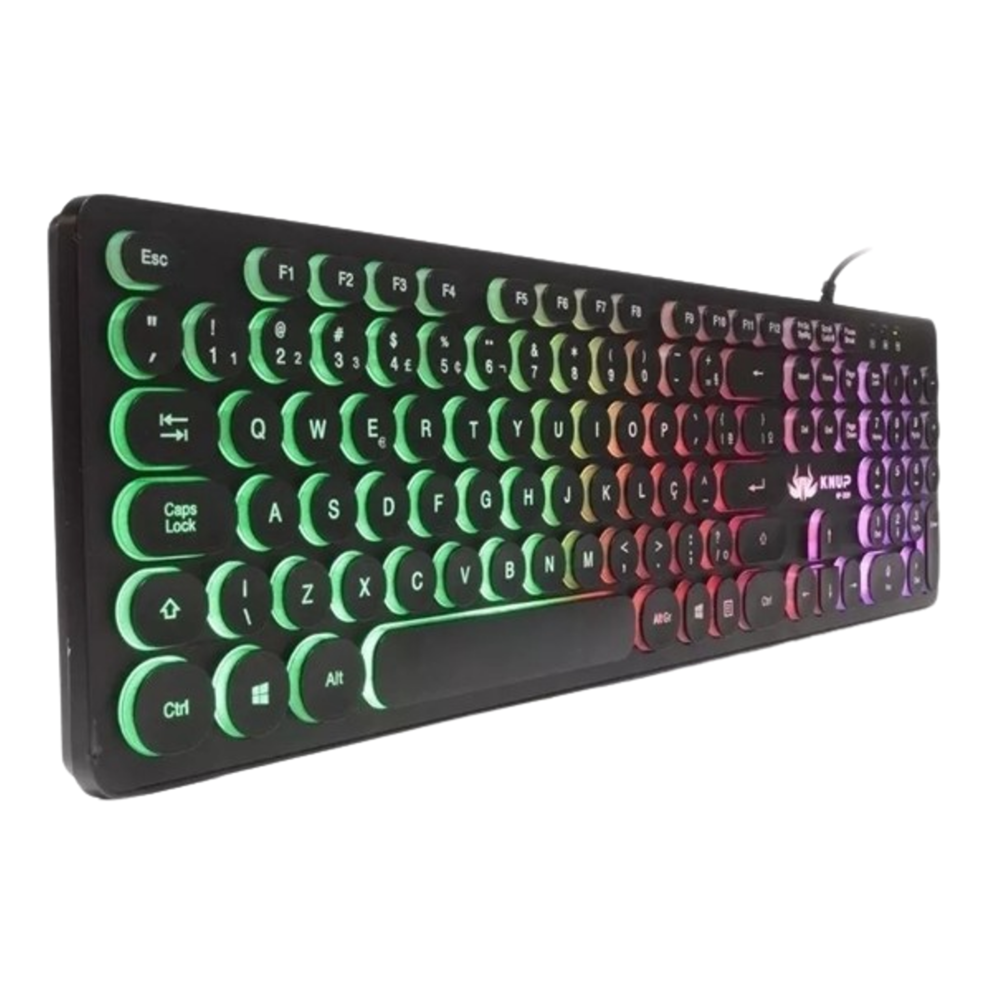 Teclado Gamer Knup, Qwerty, RGB, Preto - Kp-2059 Teclado Gamer Knup, Qwerty, RGB, Preto - Kp-2059