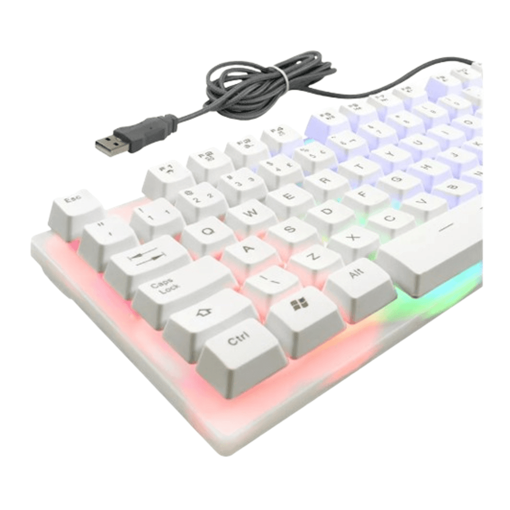 Imagem 3 de 3 do produto Teclado Gamer Evvus Candy, LED, RGB, Branco, Com Fio - Tc-10w