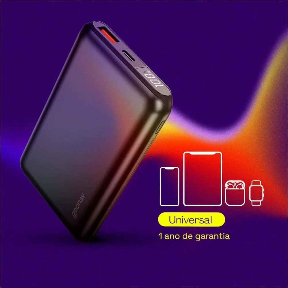 Imagem 4 de 5 do produto Carregador USB, Portatil 10000mah, Cinza Espacial - Pb10k20wsg