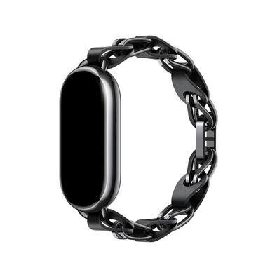 Bracelete Trançado De Metal, Para Xiaomi Smart Band 8, Preto