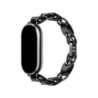Bracelete Trançado De Metal, Para Xiaomi Smart Band 8, Preto