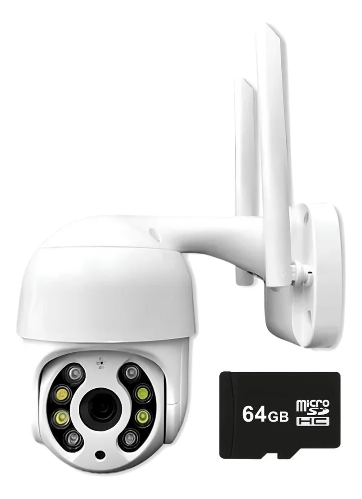Câmera Ip WIFI, Speed Dome Externa, C/ Cartão De Memória 64GB, Motorizada, A Prova D´agua, Lente 3.6mm