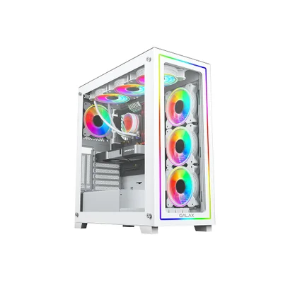 Gabinete Galax Omega White 4 Fans ARGB, ATX, Frontal Vidro