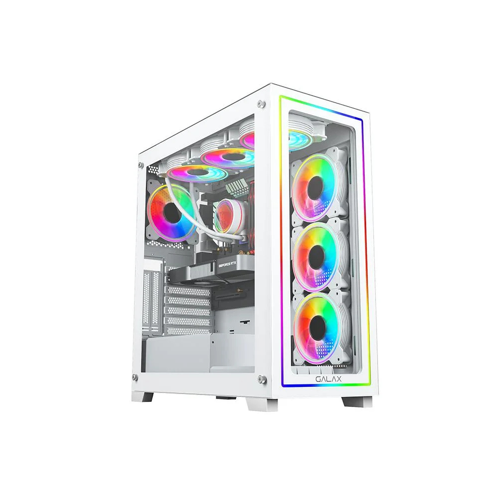Gabinete Galax Omega White 4 Fans ARGB, ATX, Frontal Vidro
