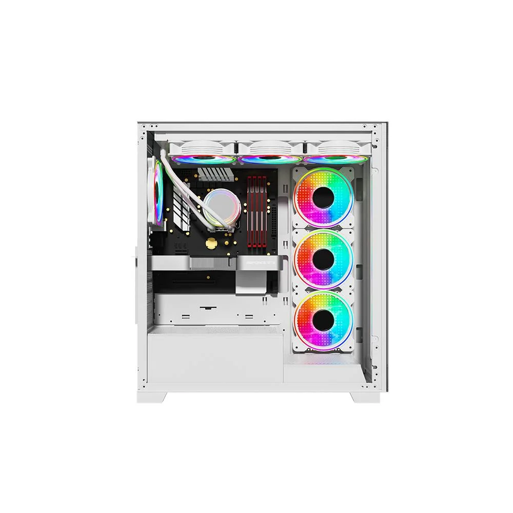 Imagem 2 de 5 do produto Gabinete Galax Omega White 4 Fans ARGB, ATX, Frontal Vidro