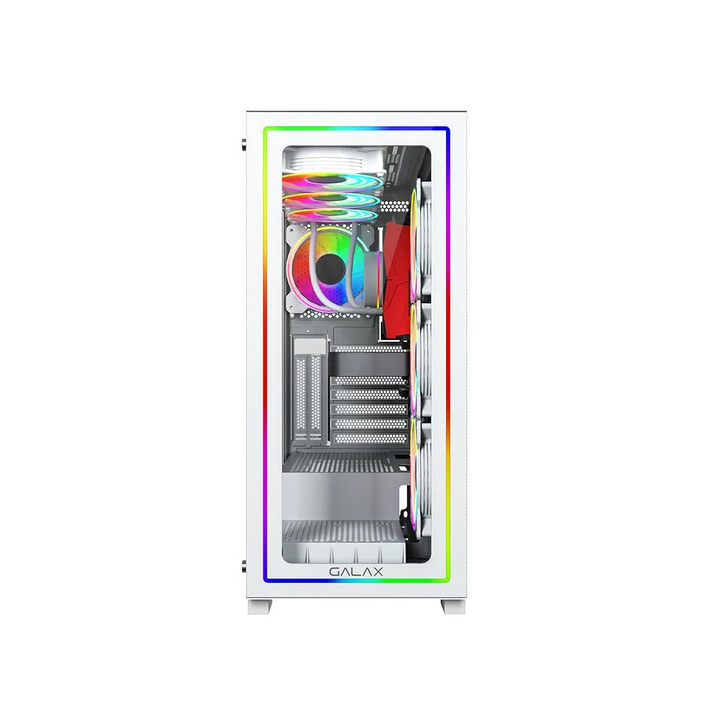 Imagem 4 de 5 do produto Gabinete Galax Omega White 4 Fans ARGB, ATX, Frontal Vidro