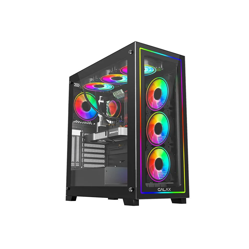 Gabinete Galax Omega Black 4 Fans, ARGB, ATX, Frontal Vidro