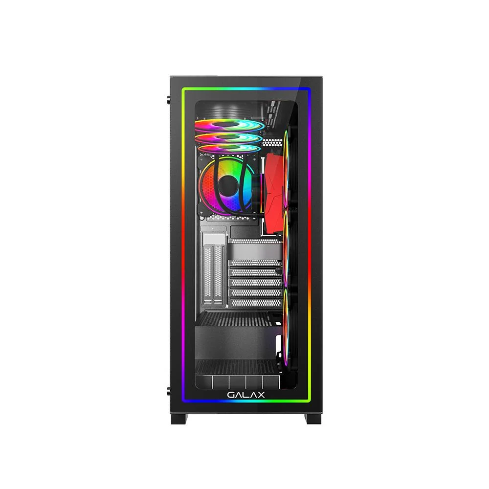 Imagem 4 de 5 do produto Gabinete Galax Omega Black 4 Fans, ARGB, ATX, Frontal Vidro