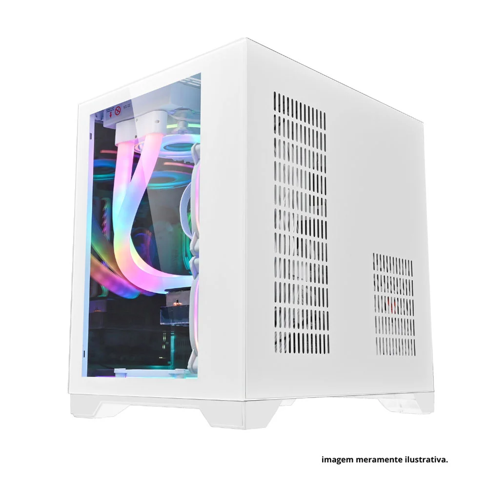 Imagem 3 de 5 do produto Gabinete Gamer Matx Brazilpc Bpc 345, Com 4 Coolers, Branco