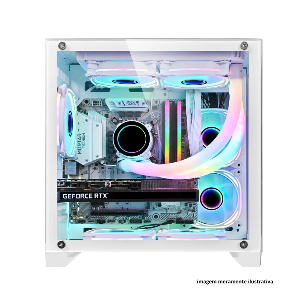 Imagem 4 de 5 do produto Gabinete Gamer Matx Brazilpc Bpc 345, Com 4 Coolers, Branco