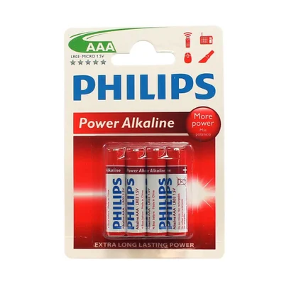 Pilha Alcalina Philips Aaa Cartela, 4 Unidades