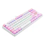 Teclado Mecânico Gamer Redragon Daksa Rainbow, Switch Blue Removíveis, ABNT2, White, pink, Branco