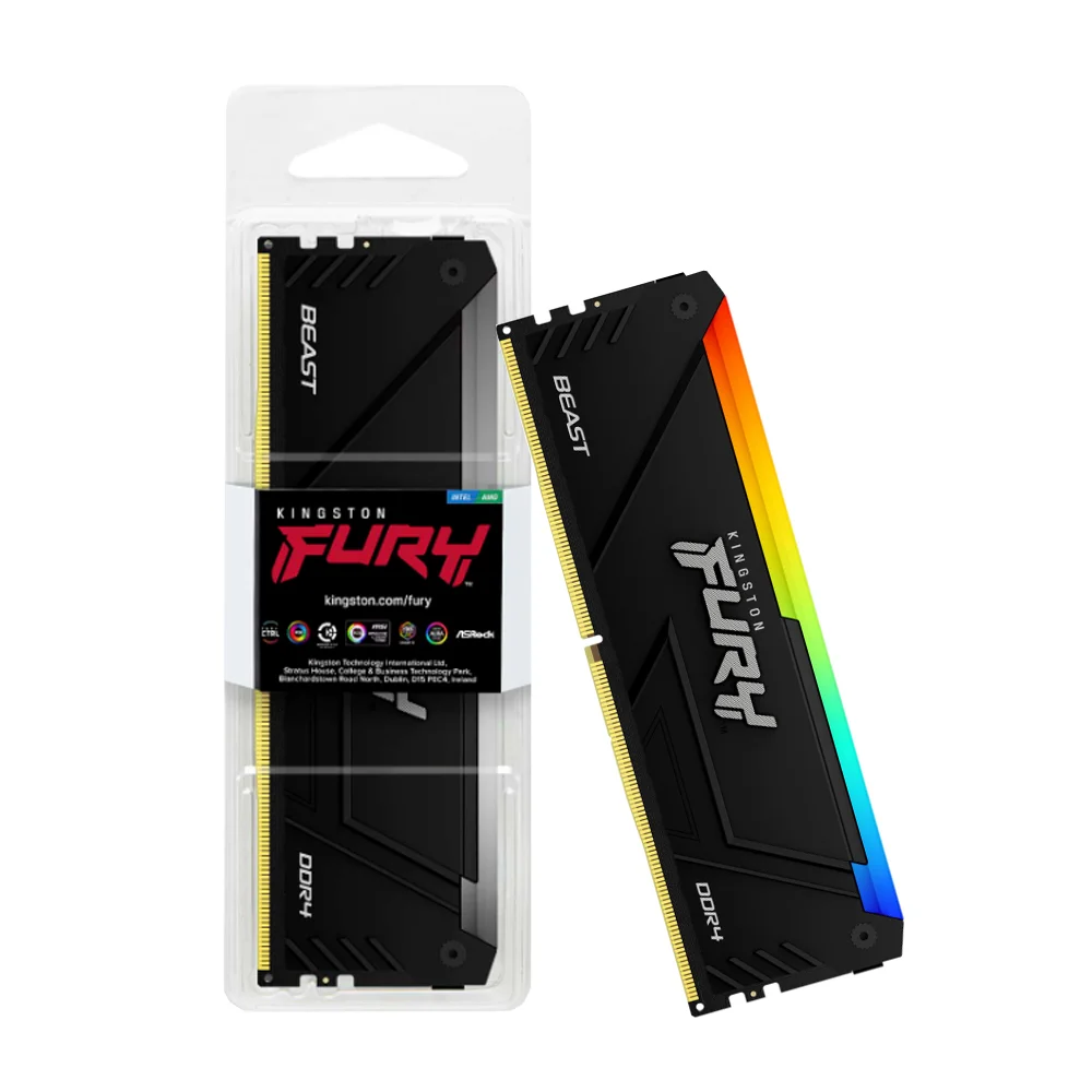 KINGSTON FURY DDR4 32 gbメモリー Memória DDR4 Kingston Fury Beast, RGB, 32GB, 3200Mhz, Black
