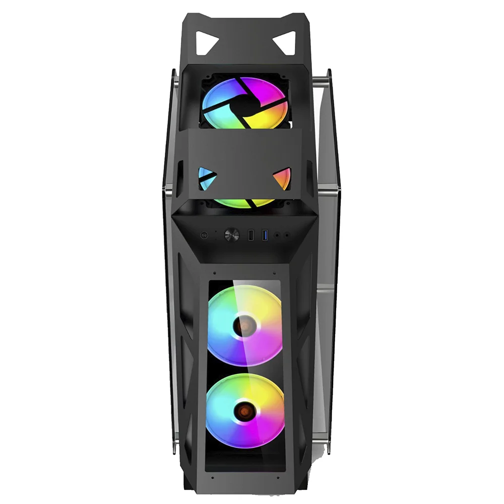 Imagem 2 de 4 do produto Gabinete Gamer Havoc, Preto, Mid Tower, Vidro Temperado RGB, Com 3 Fans