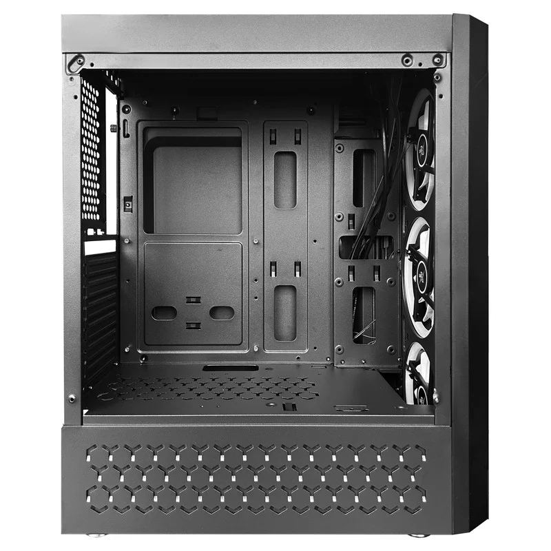Imagem 4 de 5 do produto Gabinete Gamer Titan, Preto, Mid Tower, Vidro Temperado, RGB, Com 3 Fans