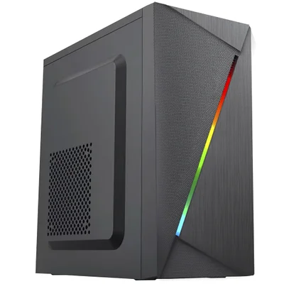 Gabinete Gamer Vortex, Preto, Mid Tower, Com Faixa De LED