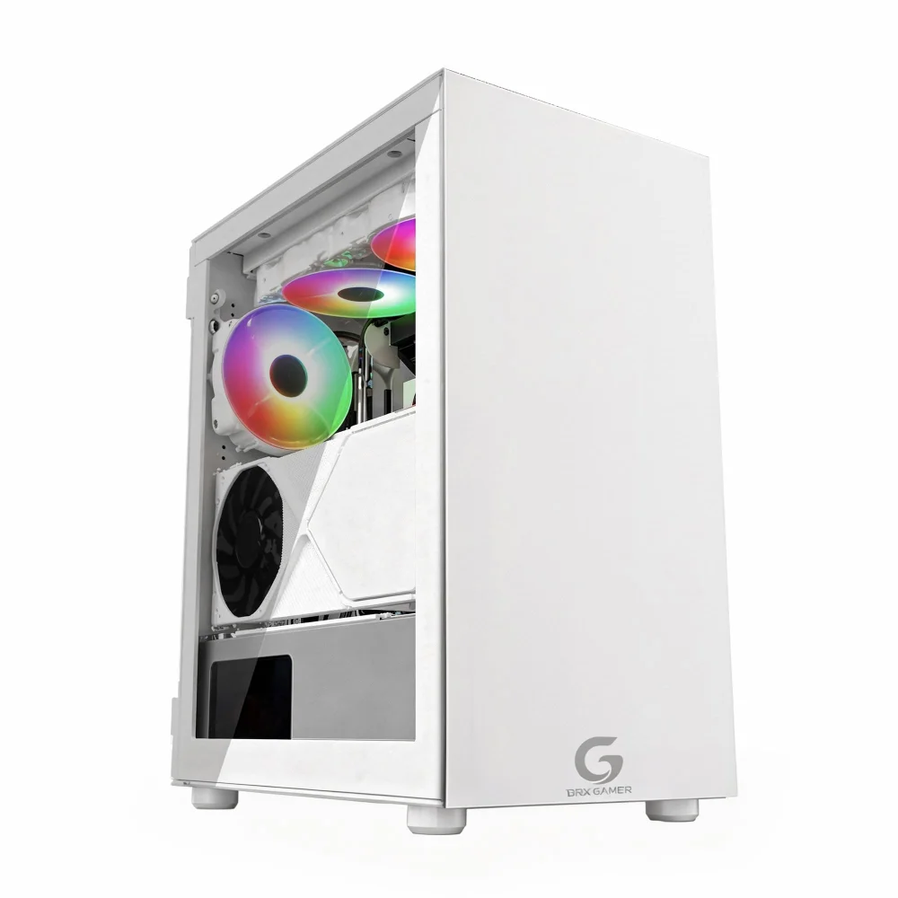 Gabinete Gamer Blazer Whiter, Mid Tower, Vidro Temperado RGB, Com 3 Fans