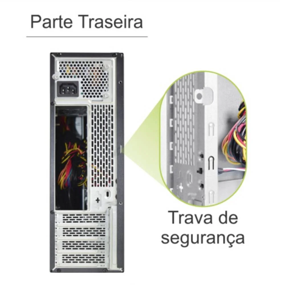 Imagem 2 de 5 do produto Gabinete Slim Kmex Gm-01td, Micro Atx, Preto, Com Fonte - Tfx-300