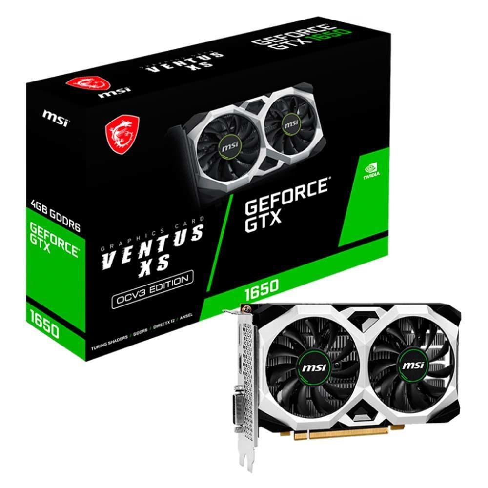  MSI NVIDIA GeForce GTX 1650 D6 Ventus XS OCV3, 4GB, GDDR6, 128 Bits - 912-V812-003