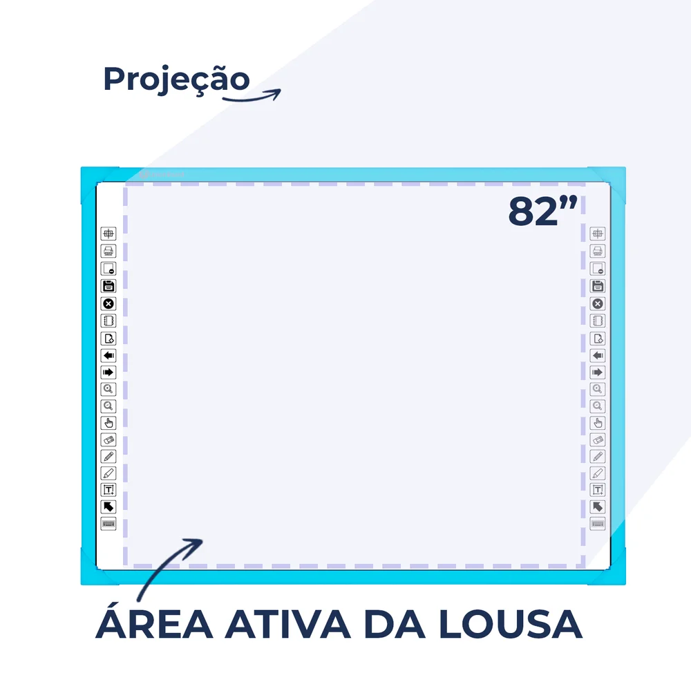 Imagem 2 de 5 do produto Lousa Interativa Digital Unionboard 82 Polegadas, Azul