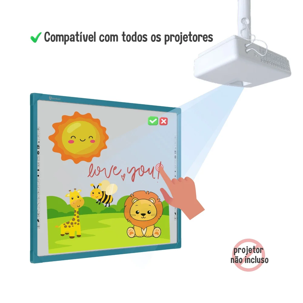 Imagem 2 de 5 do produto Lousa Interativa Digital Unionboard 82 Polegadas, Azul