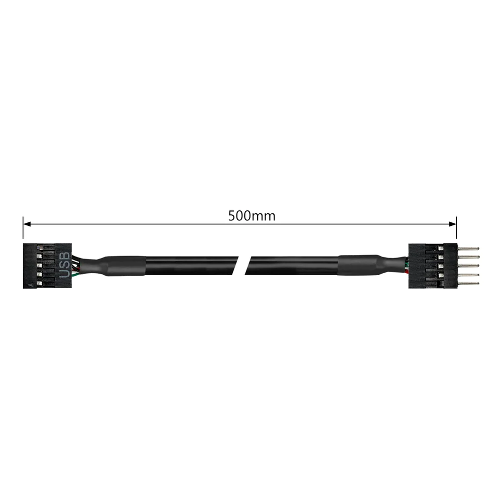 Imagem 3 de 4 do produto Cabo Extensor Usb 2.0, 9 Pinos, Extensão Usb Placa Mãe, 50cm, Macho para Fêmea