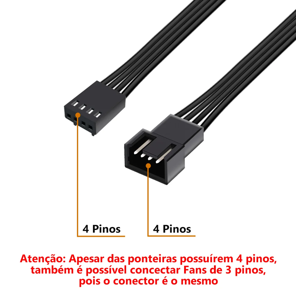 Imagem 2 de 5 do produto Cabo Extensor Alloyseed Pwm, Cooler Fan, 3 Ou 4 Pinos, 25cm, Extensor Fan