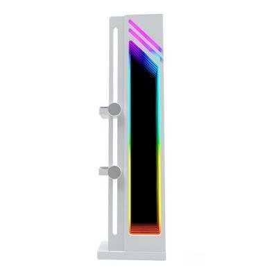 Suporte Placa De Vídeo Infinity, Led, Argb, Infinito 3 Pinos 5v, Vertical, Branco Prateado