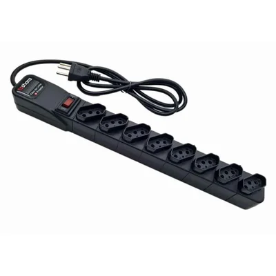 Filtro De Linha Ts Shara, Protetor, 8 Tomadas, Bivolt, Cabo 1,5m, Preto