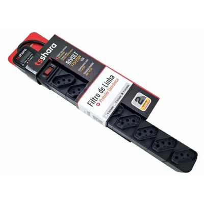 Filtro De Linha Ts Shara, Protetor, 8 Tomadas, Bivolt, Cabo 1,5m, Preto — foto 5