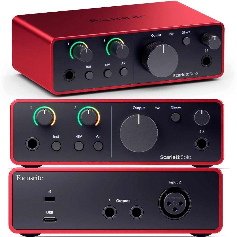 Interface De Áudio Focusrite Scarlett Solo KaBuM