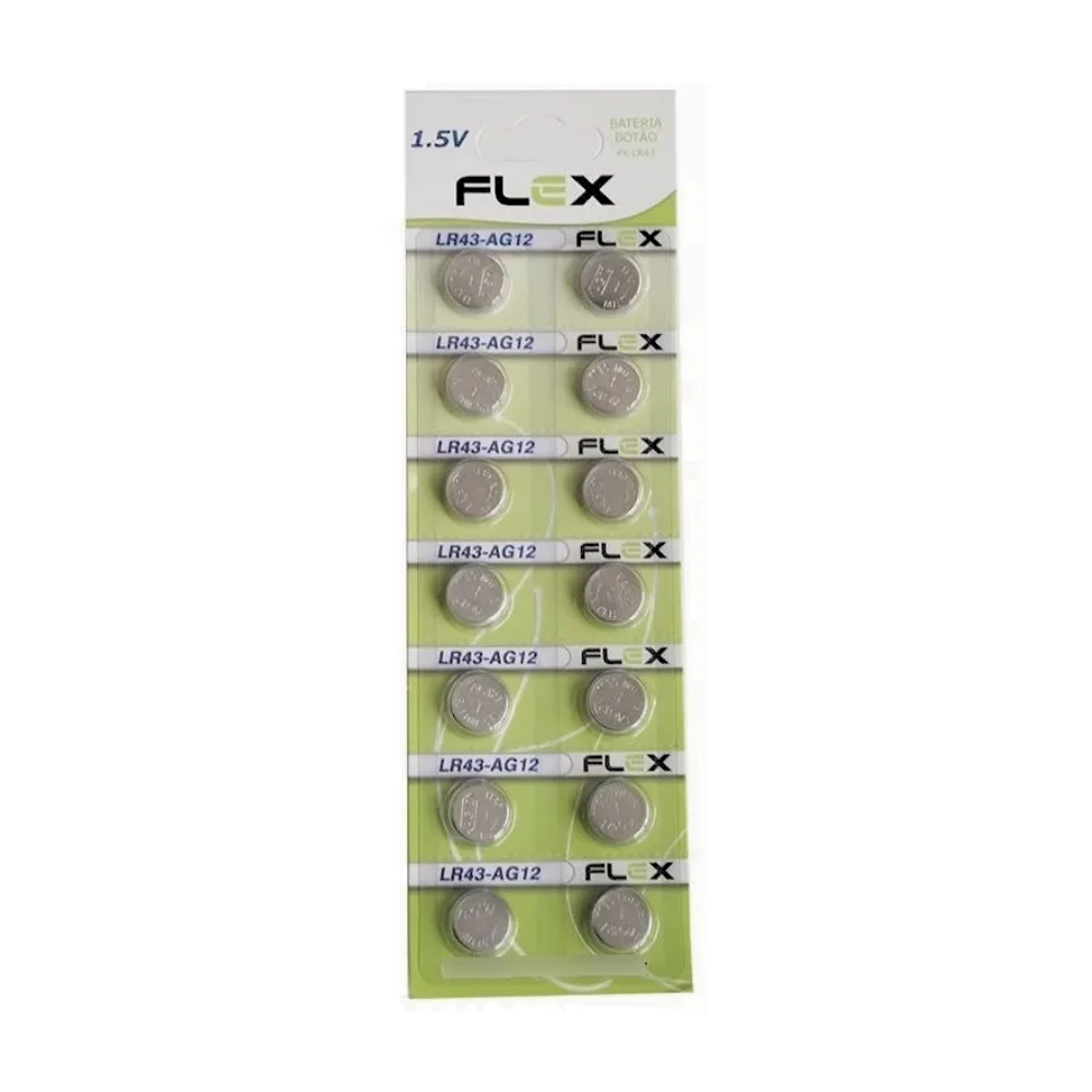 Imagem 2 de 2 do produto Bateria Botão Alcalina Flex, 1.5v, Cartela Com 14 Unidades - Fx-lr43/ag12