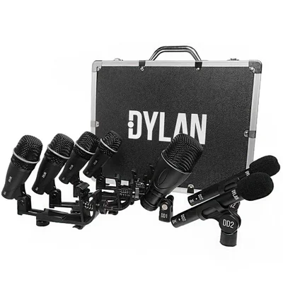 Kit Microfones Para Bateria Dylan Dd-7 C/ Palco Studio Condensador + Dinâmicos Cardióide E Super Cardióide