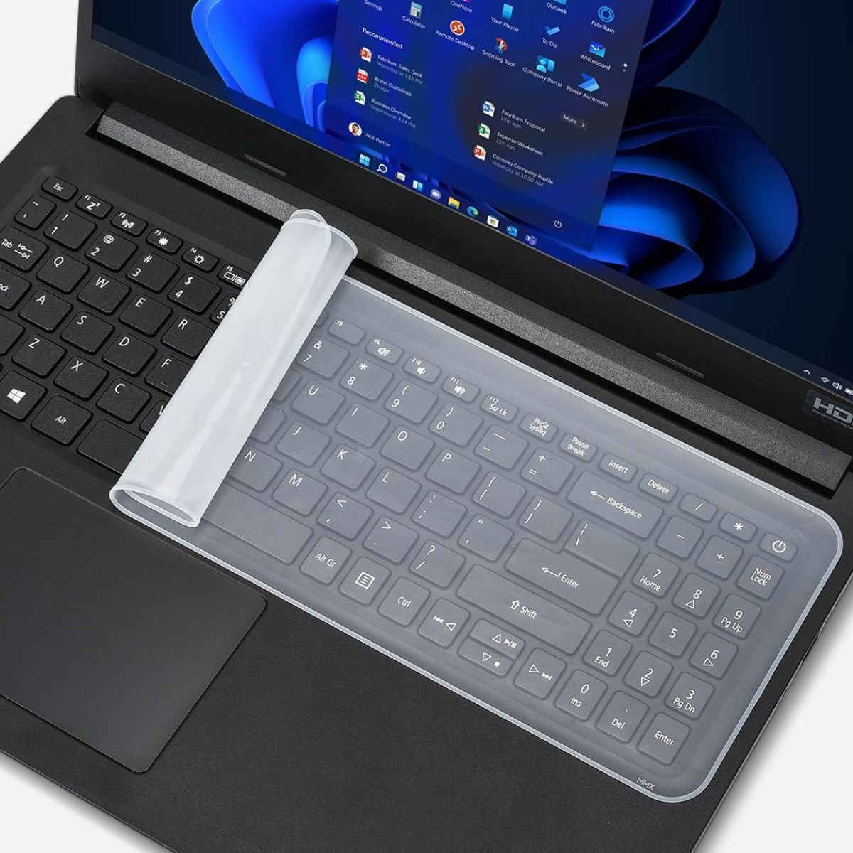 Película Proteção Para Teclado De Notebook Laptop Macbook Ultrabook Netbook 15" 16" 17" Capa Em Silicone - Transparent