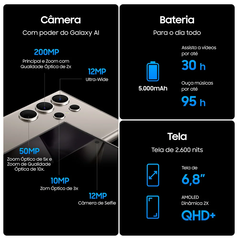 Smartphone Samsung Galaxy S24 Ultra 5G 256GB