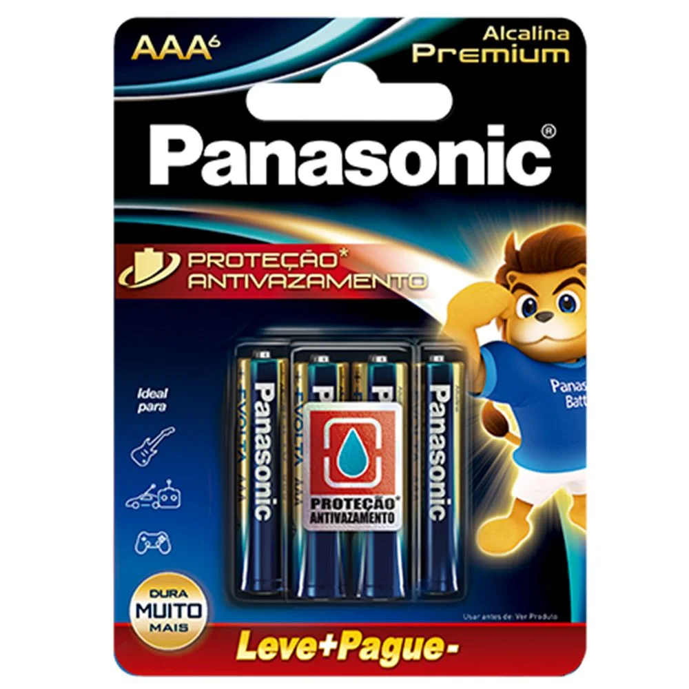 Pilhas Alcalinas Premium Aaa Panasonic Blister, Com 6 Unidades - Lr03egr/6b Pilhas Alcalinas Premium Aaa Panasonic Blister, Com 6 Unidades - Lr03egr/6b