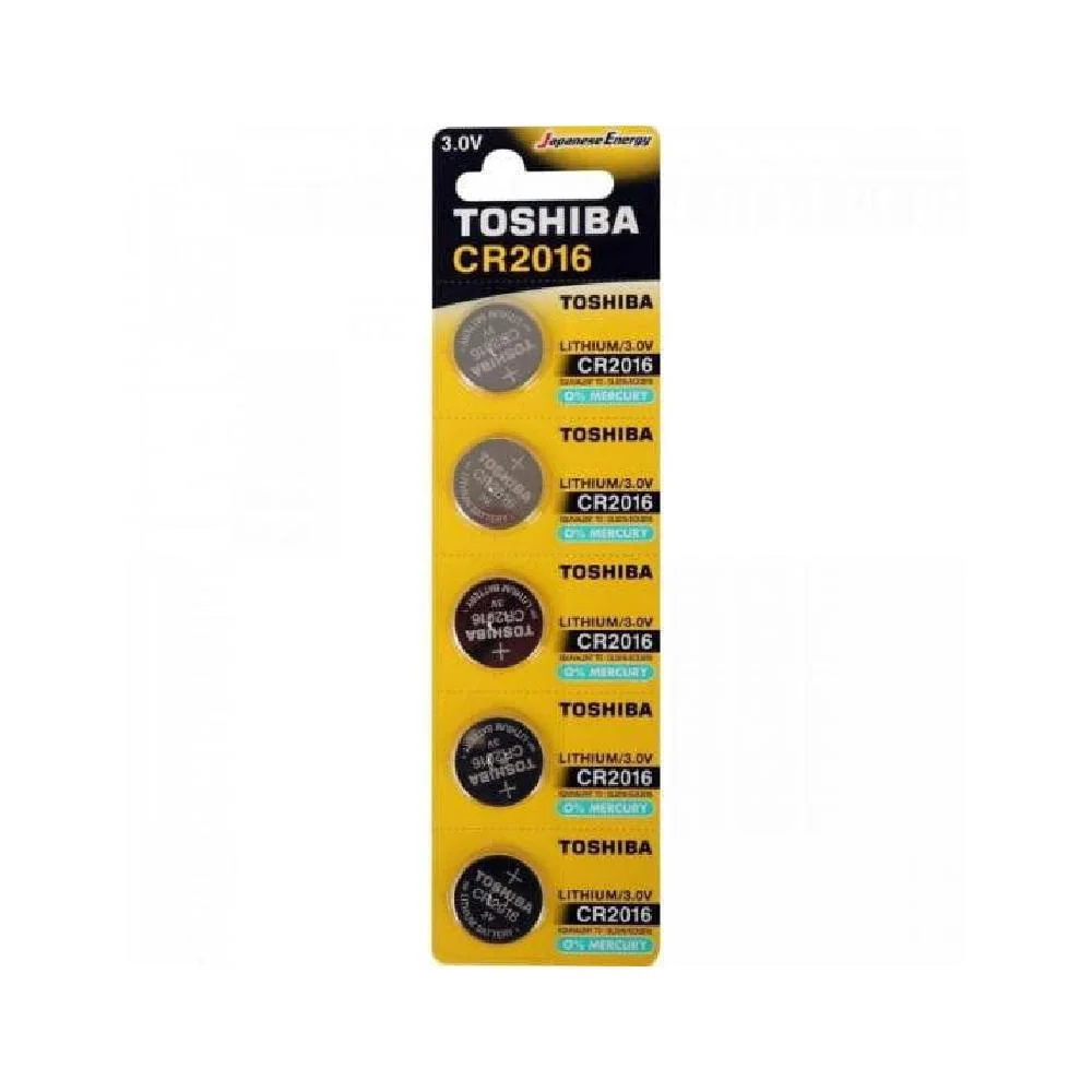 Bateria Toshiba Cr2016 3v, Cartela Com 5 Bateria Toshiba Cr2016 3v, Cartela Com 5