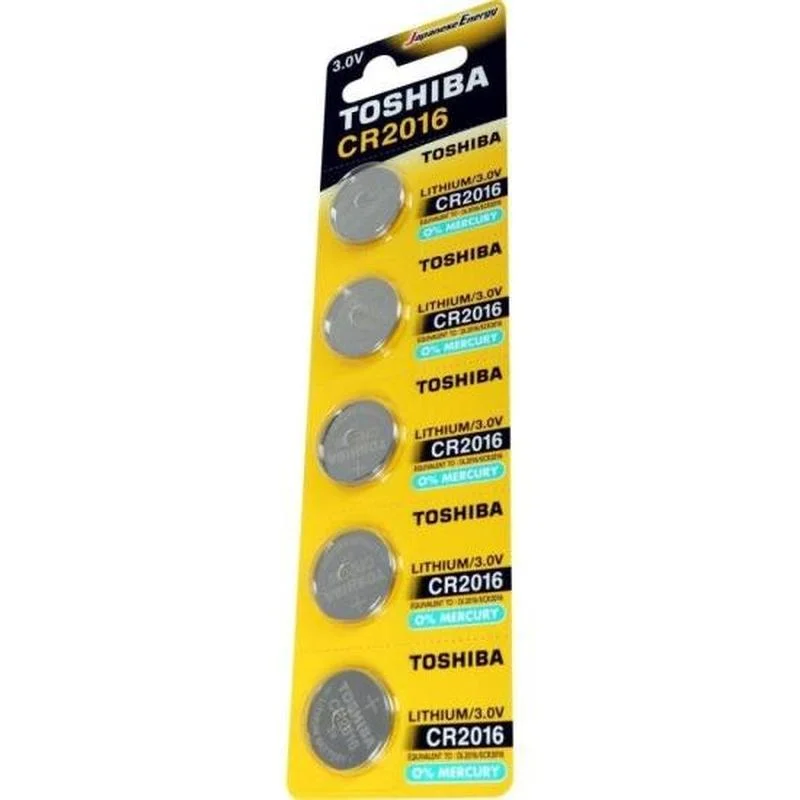Bateria Toshiba Cr2016 3v, Cartela Com 5 Bateria Toshiba Cr2016 3v, Cartela Com 5
