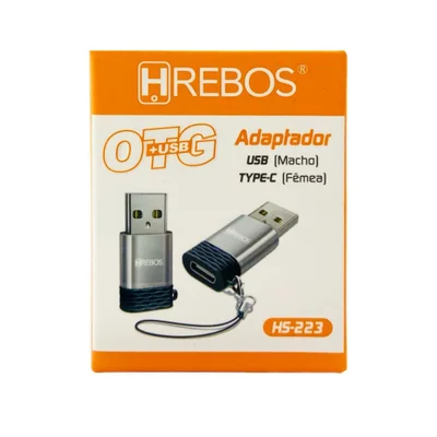Adaptador Hrebos, Otg USB Macho, Compativel USB Tipo C Fêmea