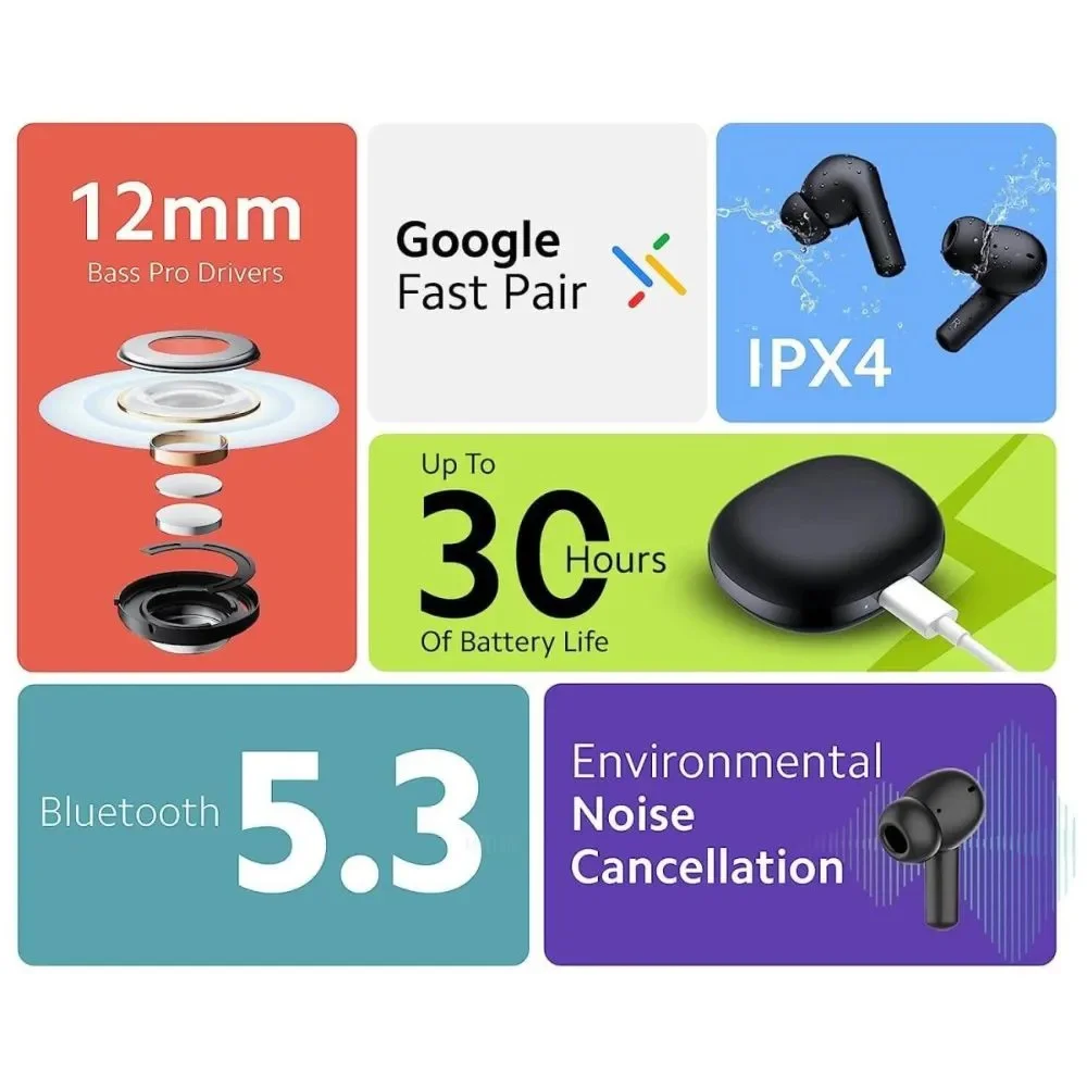 Imagem 2 de 5 do produto Fone de Ouvido Buds 4 Active, Bluetooth, 5.3 - Preto