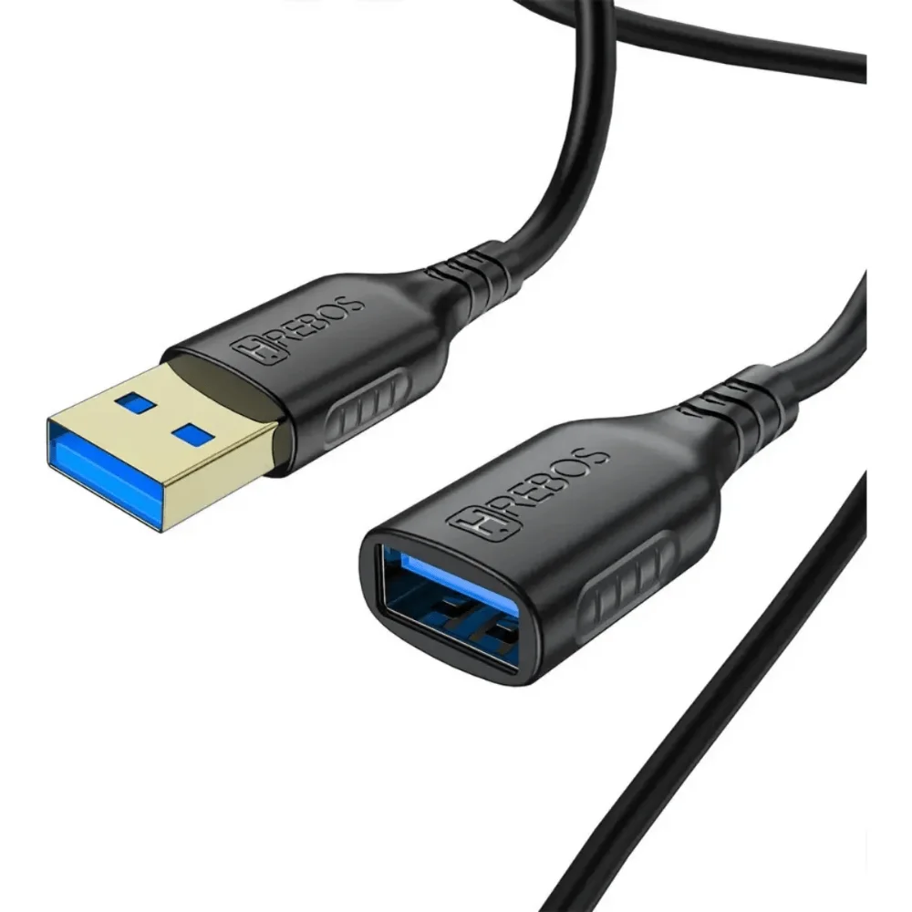 Imagem 3 de 4 do produto Cabo Hrebos, Extensor USB, Macho e Fêmea, 1 Metro