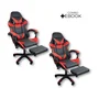 Kit 2 Cadeiras Gamer Stillus Ergonômica, Com Apoio Para Os Pés, Vermelho