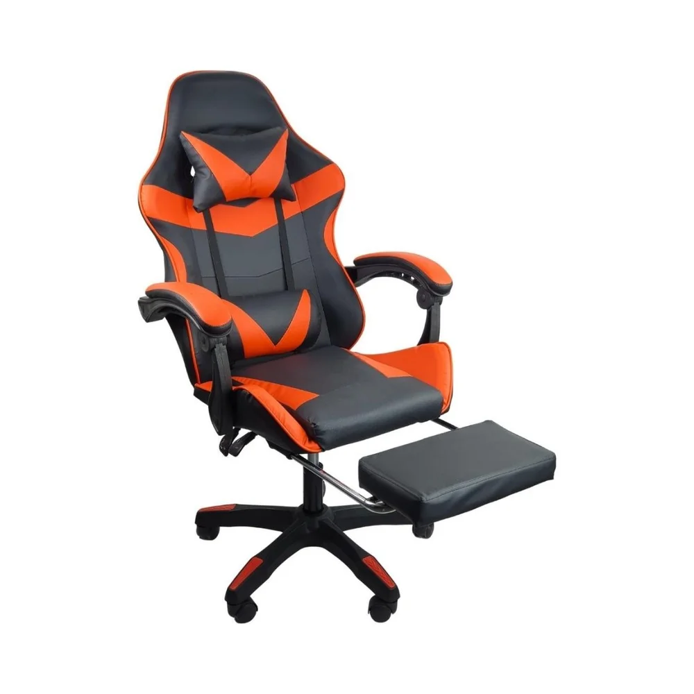 Kit 2 Cadeiras Gamer Stillus Ergonômica, Com Apoio Para Os Pés, Vermelho