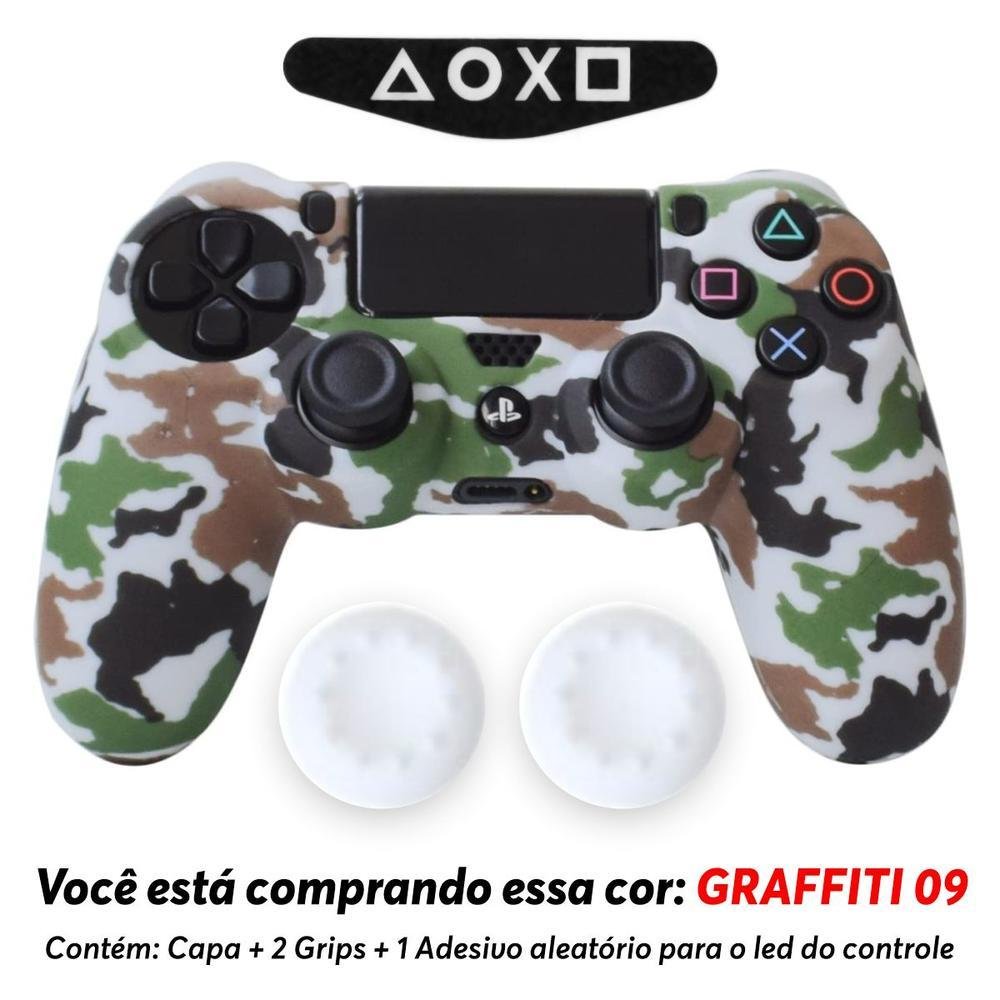 Imagem 3 de 3 do produto Capa Capinha Case Skin Para Controle De Ps4 Playstation 4 Cor: Graffiti 09