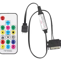 Controladora Alloyseed ARGB, 5v, 3 Pinos, Alimentação Sata, Com Controle Remoto 2